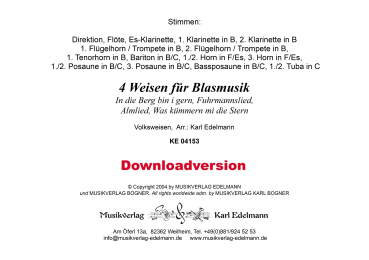 4 Weisen für Blasmusik - Download
